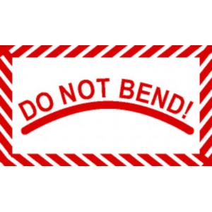 Safety Do Not Bend Labels - 70mm x 40mm - 250 LABELS PER ROLL